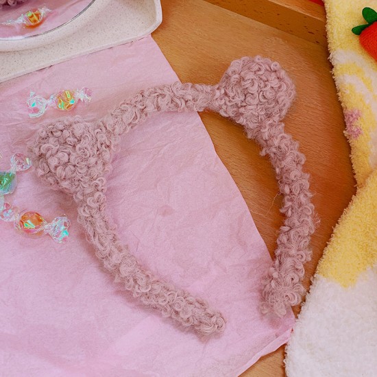 毛絨百搭造型髮箍 簡約造型洗臉髮箍 可愛熊耳朵造型髮箍