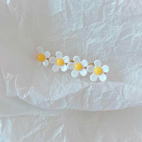 可愛馬卡龍小花朵一字夾 小清新花朵瀏海髮夾 多色造型髮夾 夾子