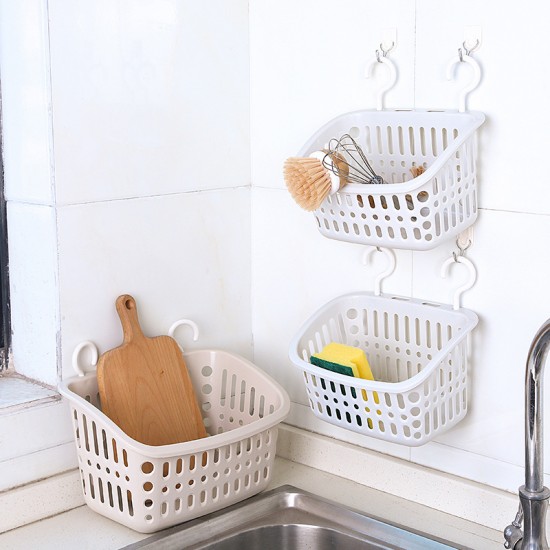 鏤空掛式收納籃 廚房浴室必備小掛籃 創意零食置物籃 掛籃
