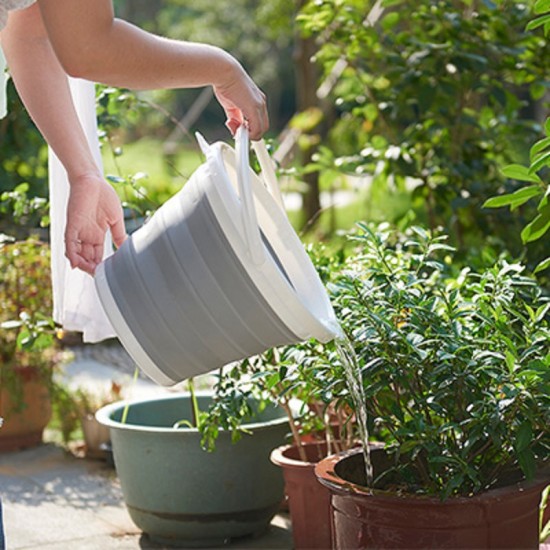 可折疊矽膠收納水桶 戶外必備收納桶 10L大號摺疊水桶