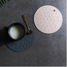 圓形矽膠隔熱墊 簡約加厚防燙鍋墊 防滑餐桌耐熱墊 杯墊