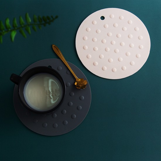 圓形矽膠隔熱墊 簡約加厚防燙鍋墊 防滑餐桌耐熱墊 杯墊