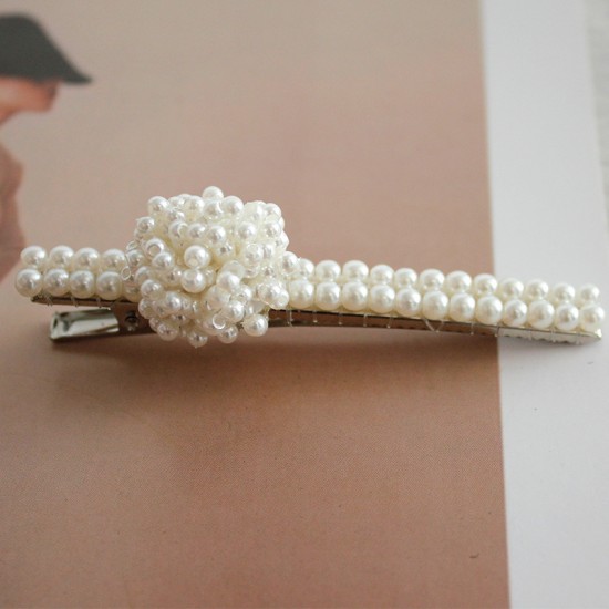 造型珍珠髮夾 珍珠蝴蝶結造型瀏海夾 一字夾 珍珠蝴蝶結髮夾 夾子