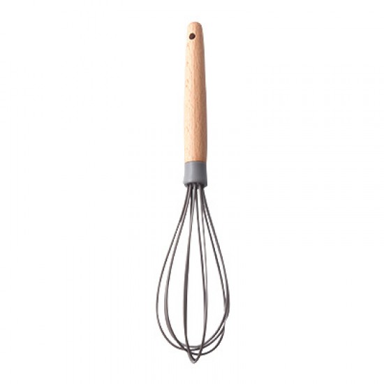 耐高溫矽膠木柄餐具組 廚房必備刮刀打蛋器油刷湯勺漏勺組合