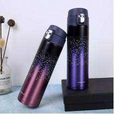 簡約星空彈跳杯蓋保溫杯 500ML創意漸層色304不鏽鋼保溫杯 環保保溫杯