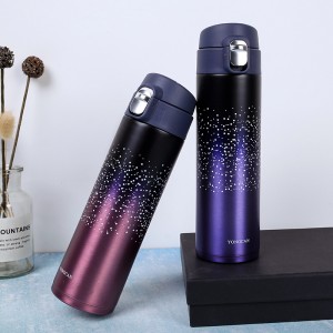簡約星空彈跳杯蓋保溫杯 500ML創意漸層色304不鏽鋼保溫杯 環保保溫杯
