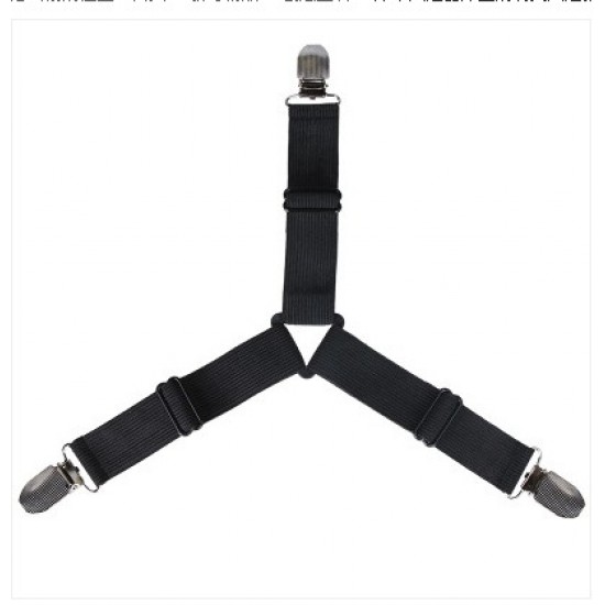 簡約床單固定器 桌布防滑固定器 鬆緊帶床單三頭固定夾 4件組