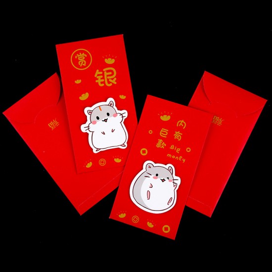 可愛小老鼠立體紅包袋 哈姆太郎紅包袋 創意造型立體紅包袋 4個裝