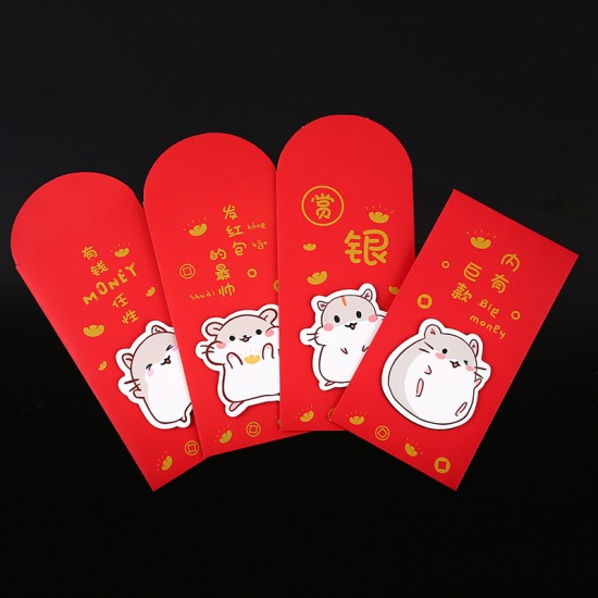可愛小老鼠立體紅包袋 哈姆太郎紅包袋 創意造型立體紅包袋 4個裝