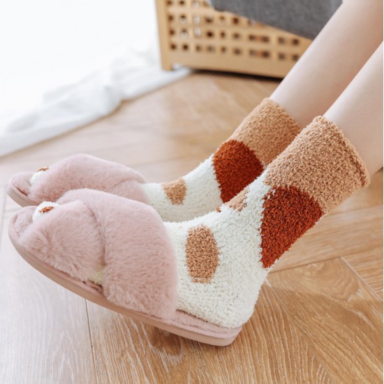 珊瑚絨貓爪中筒襪 可愛保暖冬季襪子 貓奴必備加厚中筒襪