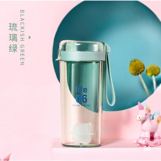 加厚透明搖搖杯 手提攪拌搖搖杯 運動塑膠攪拌杯 創意隨手杯