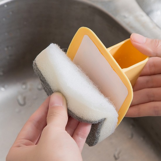 壁掛式海綿洗鍋刷 創意手柄海綿清潔刷 廚房必備洗鍋刷 刷子