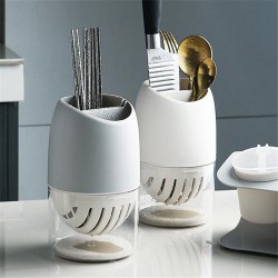 簡約矽藻土雙格筷筒 創意廚房餐具瀝水收納架 湯匙筷子叉子瀝水置物架 筷籠 珪藻土 簡約矽藻土雙格筷筒 創意廚房餐具瀝水收納架 湯匙筷子叉子瀝水置物架 筷籠 珪藻土