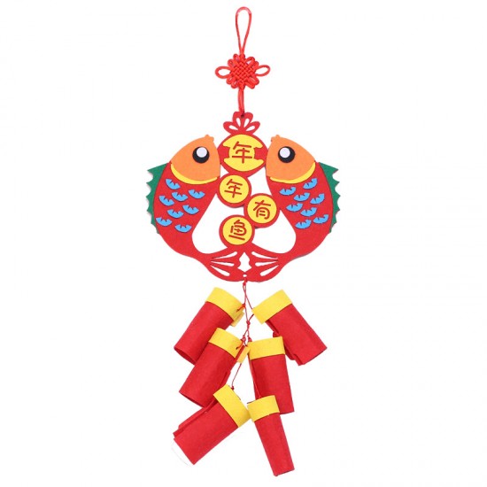 DIY不織布鞭炮吊飾 新春DIY材料包 中國風布置吊飾 新春過年必備