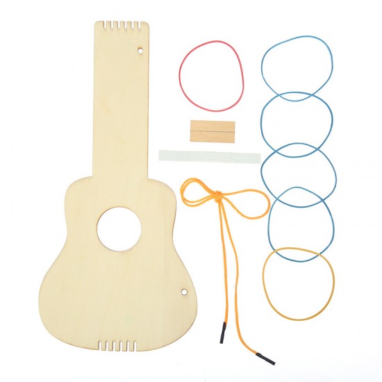 DIY木質塗鴉吉他 創意材料包 吉他造型玩具 手工木製吉他