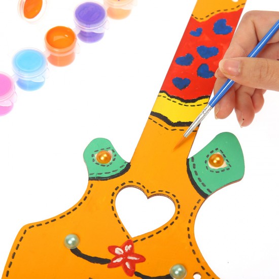 DIY木質塗鴉吉他 創意材料包 吉他造型玩具 手工木製吉他