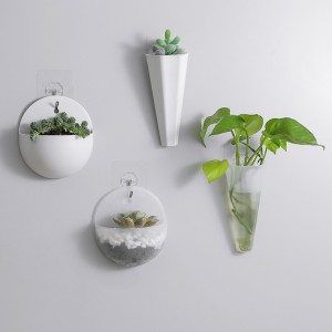 造型壁掛式花盆 塑膠牆面裝飾花瓶 綠美化小清新花盆 創意多款造型花盆