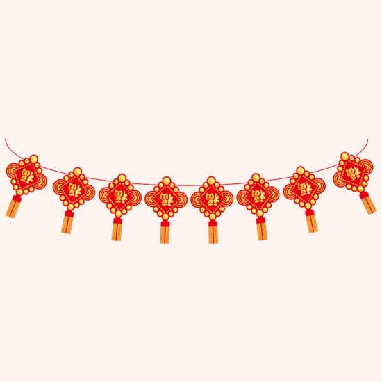 春節布置裝飾拉旗 創意造型紙質拉旗 新春必備裝飾用品 商場店面布置吊飾