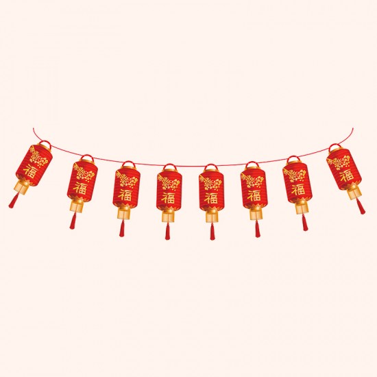 春節布置裝飾拉旗 創意造型紙質拉旗 新春必備裝飾用品 商場店面布置吊飾