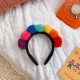 百搭彩色毛球髮箍 可愛造型洗臉束髮帶 毛毛球造型髮箍 髮圈