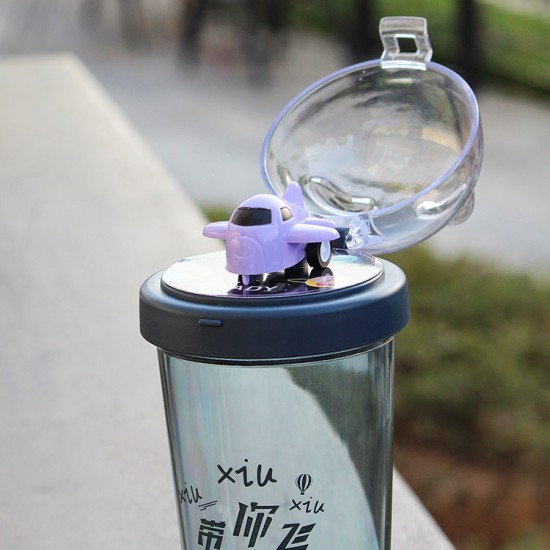 創意飛機隨手杯 學生塑膠水壺 創意飛機玩具水壺