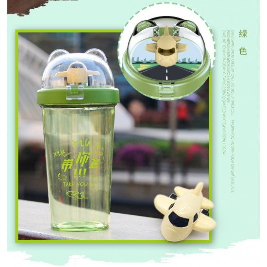 創意飛機隨手杯 學生塑膠水壺 創意飛機玩具水壺