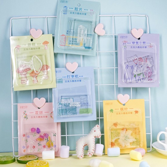 壓克力組合印章 創意造型裝飾印章 手帳必備造型印章