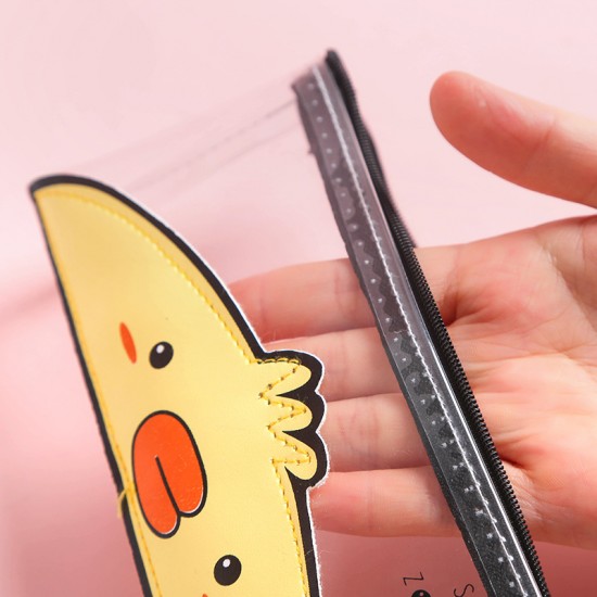 動物園透明筆袋 可愛動物圖案文具袋 小清新文具收納袋