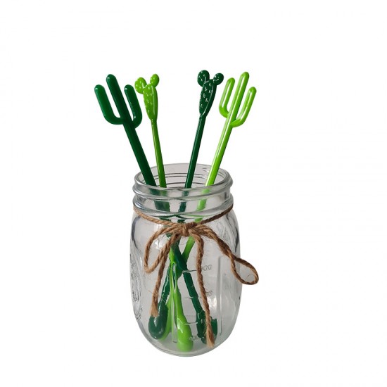 可愛造型攪拌棒 創意仙人掌紅鶴造型攪拌棒 繽紛攪拌棒 6支裝