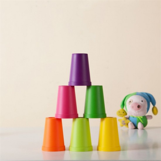 旅行彩虹塑膠杯 創意大容量收納杯 塑膠杯7件組 戶外水杯 漱口杯