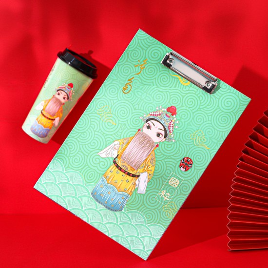 中國風A4板夾 創意招財貓檔案夾 辦公學生文具夾 A4文件夾