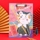 中國風A4板夾 創意招財貓檔案夾 辦公學生文具夾 A4文件夾