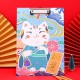 中國風A4板夾 創意招財貓檔案夾 辦公學生文具夾 A4文件夾