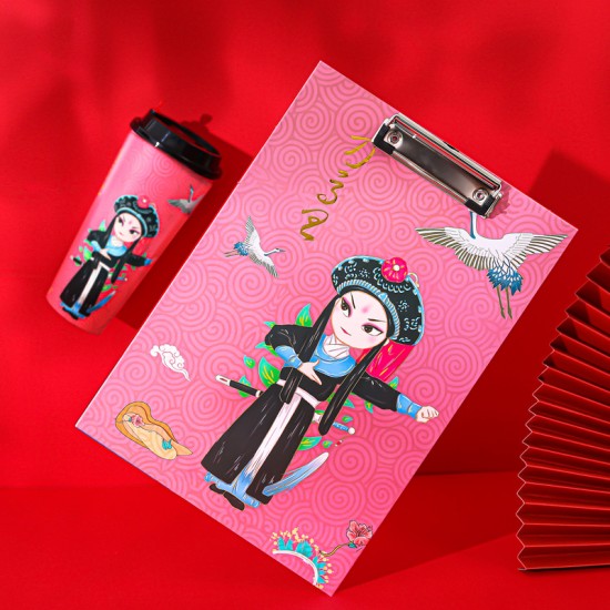 中國風A4板夾 創意招財貓檔案夾 辦公學生文具夾 A4文件夾