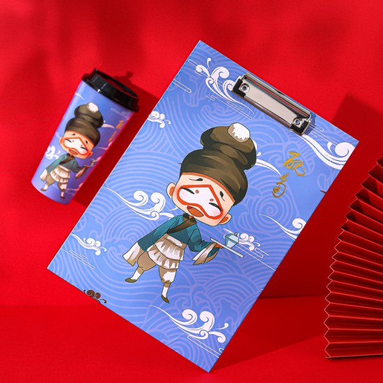 中國風A4板夾 創意招財貓檔案夾 辦公學生文具夾 A4文件夾