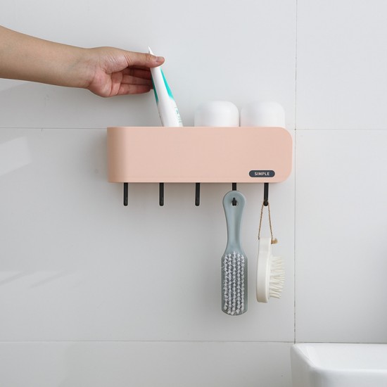 壁掛式牙刷置物架 多功能牙刷漱口杯收納架 牙刷架 浴室必備置物架