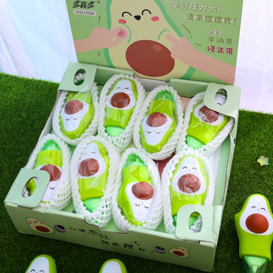 可愛酪梨造型修正帶 創意紓壓捏捏發洩立可帶 文具用品