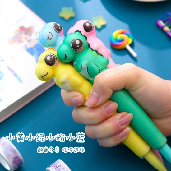 小恐龍紓壓中性筆 軟綿綿超萌捏捏筆 創意發洩玩具筆