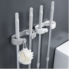 簡約拖把雙掛勾 創意壁掛式拖把抹布掛架 強力拖把固定掛夾