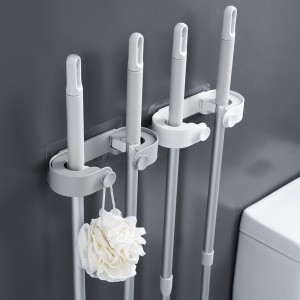簡約拖把雙掛勾 創意壁掛式拖把抹布掛架 強力拖把固定掛夾