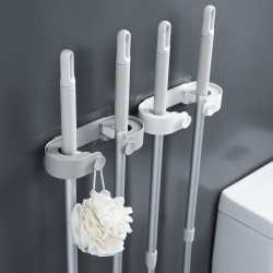簡約拖把雙掛勾 創意壁掛式拖把抹布掛架 強力拖把固定掛夾
