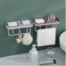 浴室必備雙格置物盒 壁掛式雙格肥皂盒 多功能置物架 創意多功能瀝水架