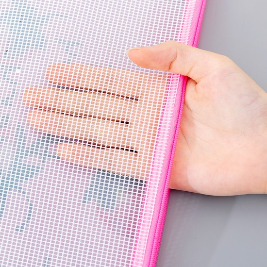 小清新水果網格拉鏈袋 創意印花水果文件袋 多尺寸水果文件袋 辦公必備