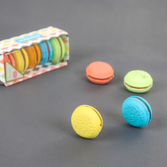 創意麵包造型橡皮擦 馬卡龍組合夾心橡皮擦 學生文具 擦子 5個裝