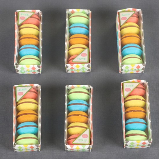 創意麵包造型橡皮擦 馬卡龍組合夾心橡皮擦 學生文具 擦子 5個裝