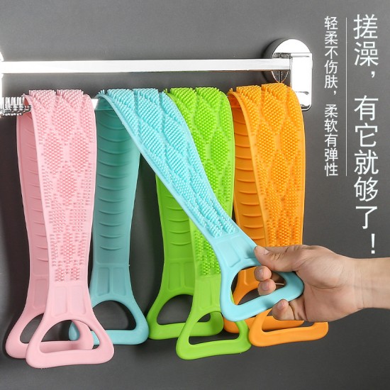 雙面矽膠搓背神器 矽膠沐浴條 創意後背洗澡刷 雙面強力搓澡巾