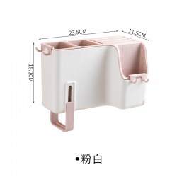 壁掛式廚房收納架 廚房必備刀具瀝水收納架 創意廚房餐具收納盒