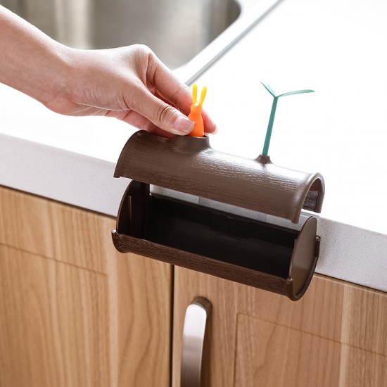 滾動式垃圾袋盒 廚房浴室必備磁吸式抽取盒 可愛兔子小草垃圾袋抽取盒