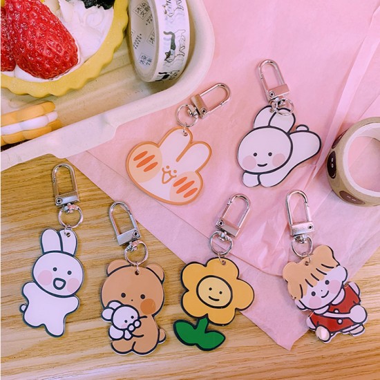 可愛造型吊飾 吊墜式小熊狗狗蔬菜吊飾 壓克力造型鑰匙圈