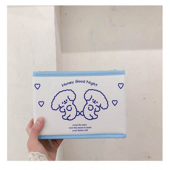 可愛折疊收納盒 簡約桌面雲朵笑臉小熊置物盒 創意多功能收納盒